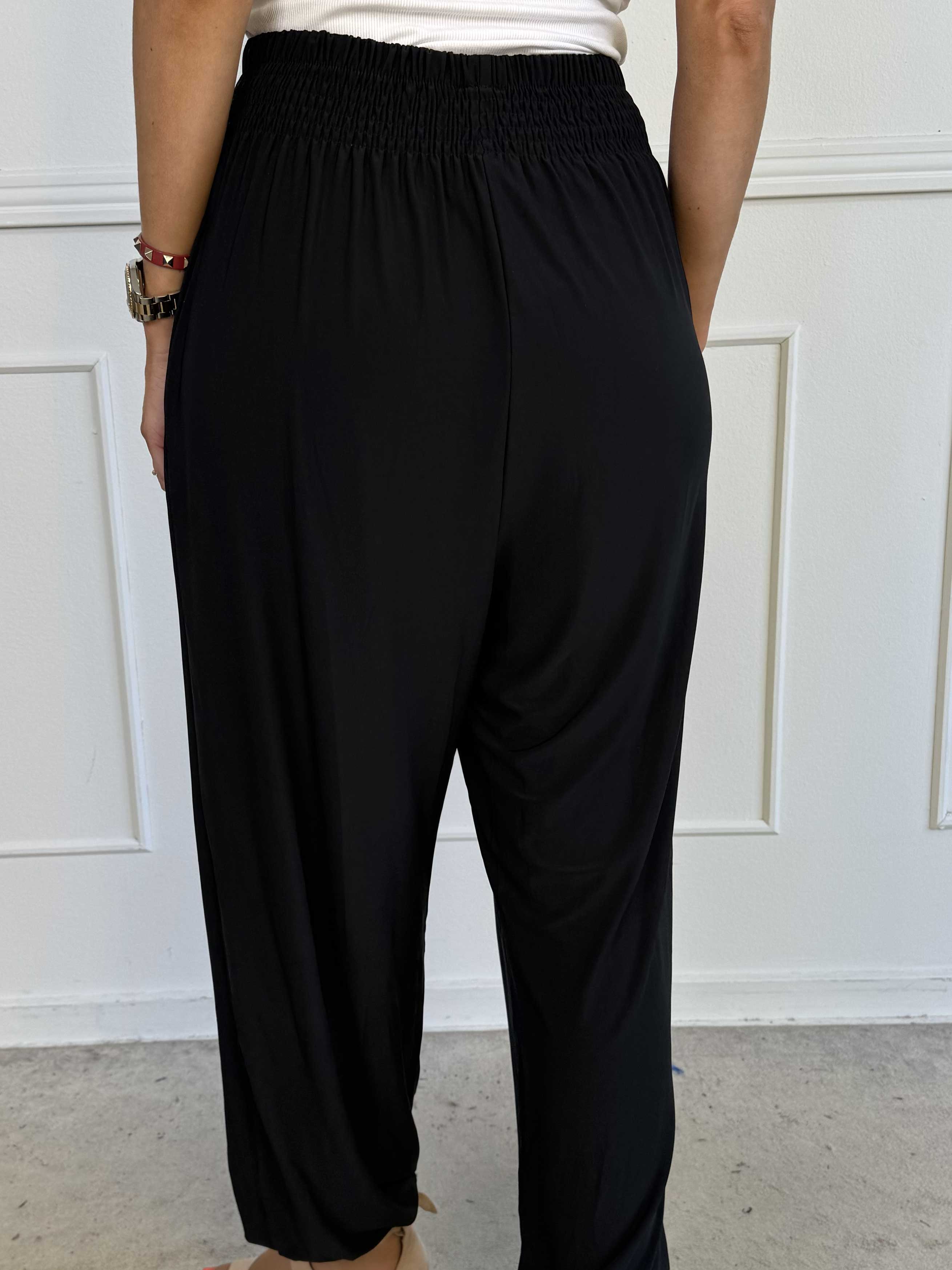 Pams Plain Harem Pants - Elastiske bukser med smock i taljen